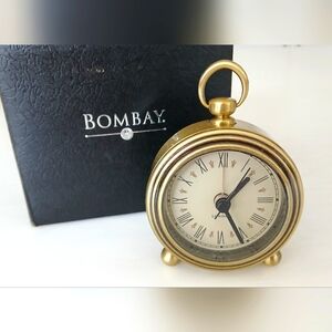 Bombay Drexel Alarm Clock – Brass Finish – Pocket Watch Inspired Design